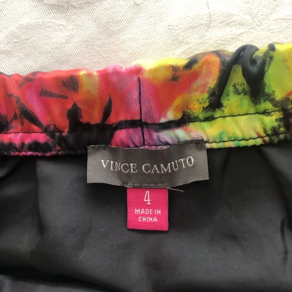 Vince Camuto Abstract Pink & Purple Floral Mini Skirt Sz4